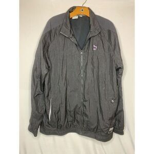 PUMA Windbreaker Workout Jacket Men’s Size XL Black Logo RARE Vtg‎